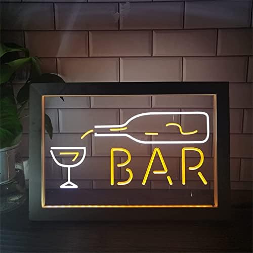 DVTEL Bar boce Glass LED neonski znak, 3D noćna svjetla USB akril Neonska svjetla, stolni svjetiljki zid viseći