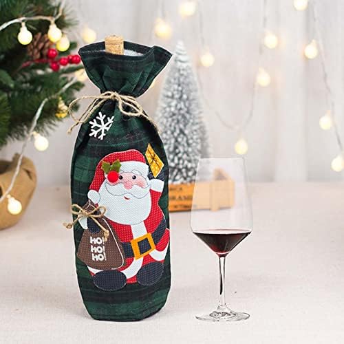 Ipotime Santa Crveno vino Boce za poklopac snjegovinski stol boce Božićni dekor kravlje kravlje baketoretske