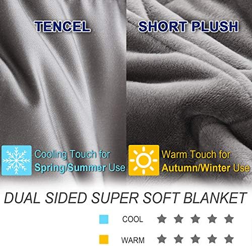 King size ponderirani pokrivač od 40 lb, toplo kratka plišana i hladna tencela tkanina reverzibilna