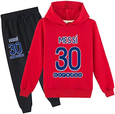 Onotec Kids Messi Hoodie, Novost casual pulover vrhovi-grafički dugih rukava od 2 komada trenerka