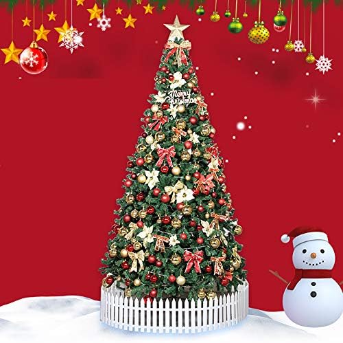 Cyac PVC Velika 6FT božićna stablo sa LED svjetlosnim ukrasnim ukrasima ukrase borovog stabla klasika