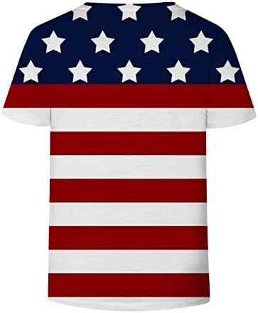 Američka zastava Shirt žene kratki rukav Casual Patriotski grafički T-Shirt Star Stripes USA Tee
