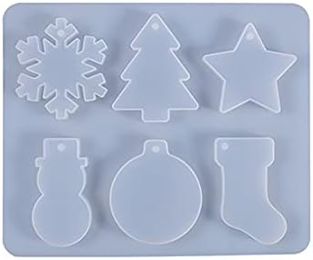 9 NH DIY Crystal Epoxy plijesni Božićni snjegović Snjegović Drvene čizme Bell serijski privjesak Silikonski
