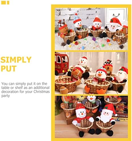 Aboofan Božić Candy Basket Candy Bowl Holder 2 komada svečani tkani bambus Holiday karakter korpe za Trick-or-Treat