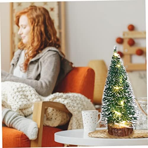 Mini LED božićna stablo Mali umjetni borov treperi sa svjetlosnim Xmas dekor 15cm Božićne drveće