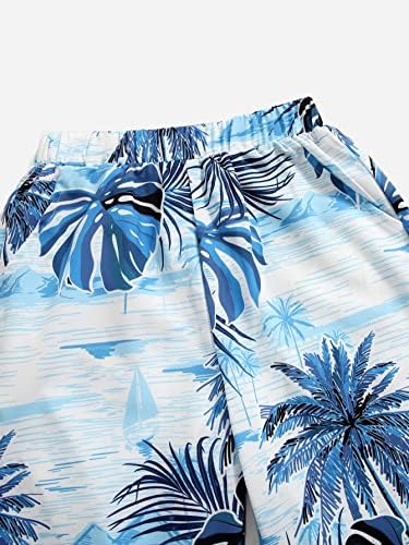 SHENHE Boy's 2 Piece Outfits Tropical Print Button Up Shirt Shirt shirt Set
