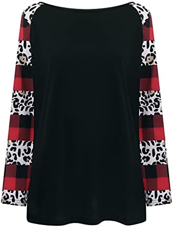 Planene majice s dugim rukavima za žene Ležerne prilike modne tunike Mekani labavi blok u boji