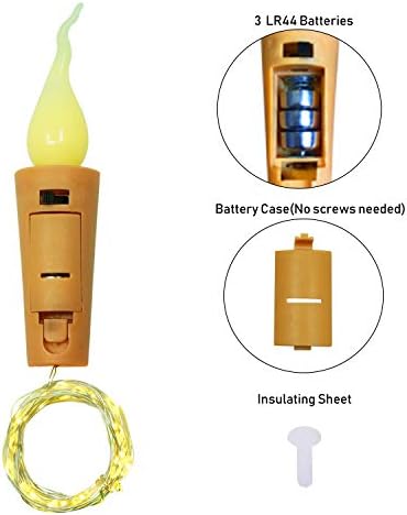 LoveNite svjetla za flaše vina, 8 pakovanja 20 LED Flameless Candle pluta za bočicu s plutom svjetlo