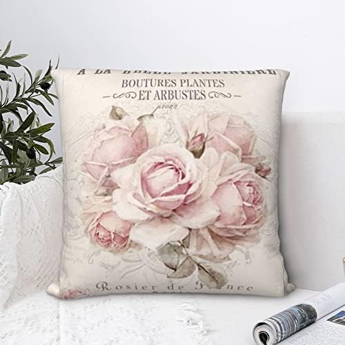 Dekorativni jastučnicu s mrežom Chic Pink ruža cvjetni, kvadratni jastuk Standardni jastuk za muškarce