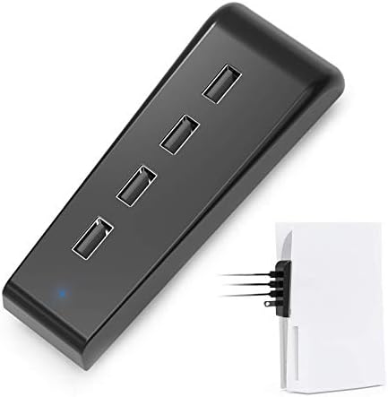 NexiGo PS5 4 porta USB Hub, [minimalistički dizajn], brzi prenos podataka, portovi za brzo punjenje
