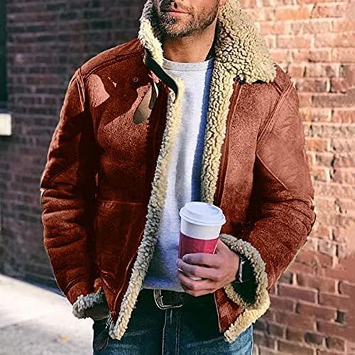 Muška zimska jakna za teretna jakna Vintage Sunn-down Okrug Solidacija kože od kože obložene
