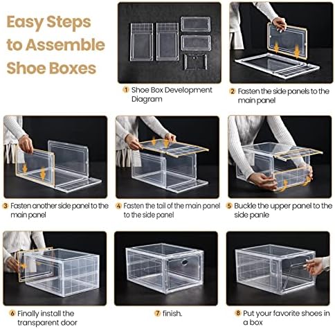 SOGOBOX KUĆA PREDNJA SNELO, SET 6, kutija za cipele čiste plastične boje, spremnik za cipele sa poklopcima,