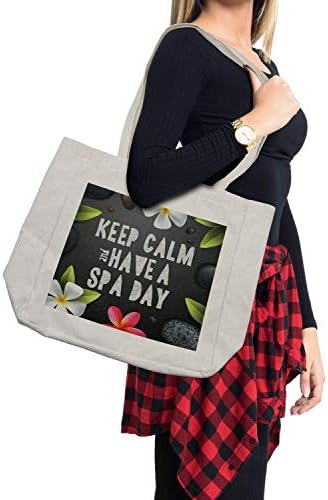 Ambesonne Peace torba za kupovinu, budite mirni imajte Spa dan riječi tretman ljepote tematsko
