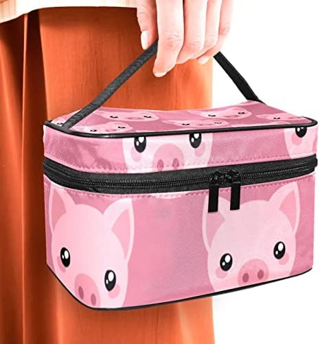 Toaletna torba, kozmetička torba za šminku za žene za žene, pink svinjski crtani film