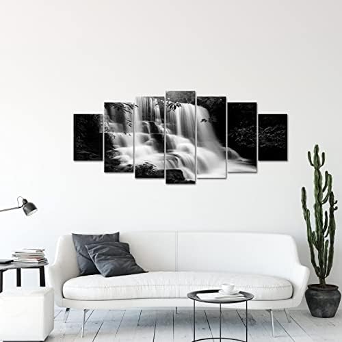 sechars XLarge 7 komad crno-bijelo photo Canvas Prints dreamlike Waterfall Slike Slika zid Umjetnost moderna