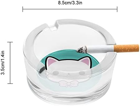 Slatka Kitty Cat okrugli stakleni pepeljarski držač za cigarete Kućište Slatko pušenje pepela
