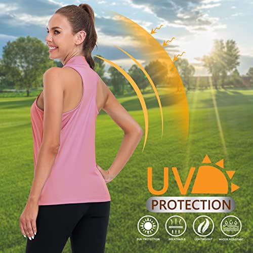Toksks ženske polovine golf polo majice bez rukava vrhovi bez suhog labavog fit atletičkog tenisa trkačkog