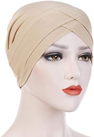Škatni turbanski muslimanski šal za žene Čvrsti kape ruffle wrap bejzbol kape za bejzbol kapu