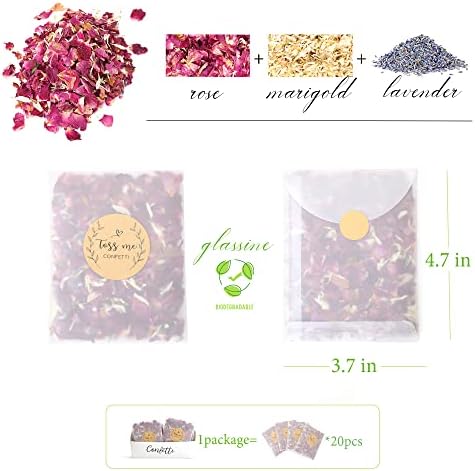 Prirodni konfetti paketi za ladicu postavljene biorazgradive vjenčane konfete sušene cvijeće latice 20 gostiju
