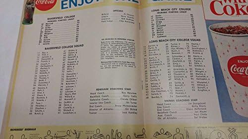 Bakersfield College vs Long Beach Fudbal 1964 Vintage program J42291
