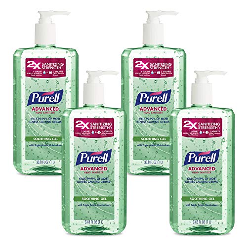 Purell Napredni sanitetni sanitetni gel, svježi miris, sa aloe i vitaminom E, 33,8 fl oz, paket od 4
