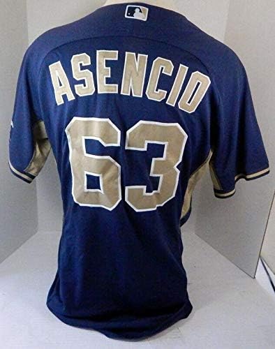 2014-15 San Diego Padres Yeison Asencio 63 Igra Polovna Navy Jersey BP SDP1211 - Igra Polovni MLB dresovi