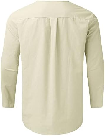 Muške jakne za muškarce komadi pamučni set Henley majica dugih rukava i casual hlače na plaži Ljetna joga
