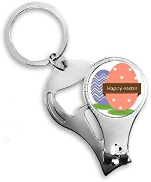 Sretan Uskršnji religijski festival u boji jaja na noktima za nokte prsten za nokte ključeva clipper