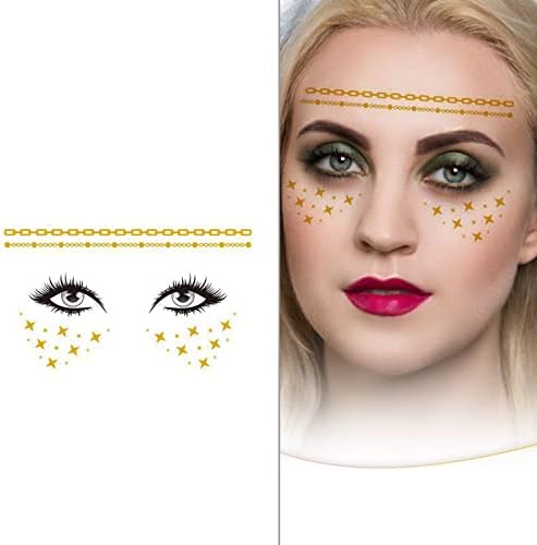 Glitter šminka lica Freckle zlatni metalni kostim koji govori naljepnice se suočavaju sa privremenim pege