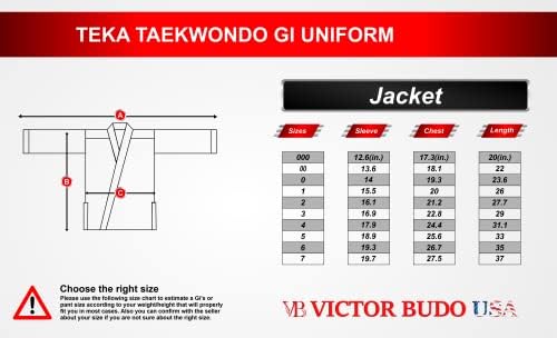 Victorbudo USA TEKA taekwondo 7.5 oz uniforme GI Lagana marialna umjetnička konkurencija - besplatni