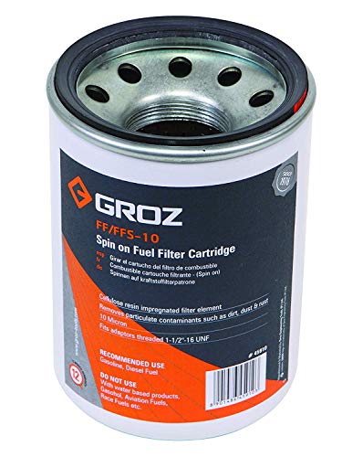 Filter za zamjenu GROZ - 10 mikrona otporna na vodu otporne na vodu na uložak u stilu kertridža | Za mobilne i stacionarne cisterne za gorivo | Protok 25 GPM | 50 PSI MAX radni pritisak