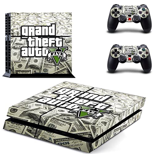 Igra Grand GTA Theft i Bauto PS4 ili PS5 naljepnica za kožu za PlayStation 4 ili 5 konzola i 2 kontrolera