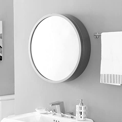 FIFOR okruglo toaletno ogledalo sa svetlom, osvetljeno zidno ogledalo, LED kupatilo sa lekovima ili zidni ormarići