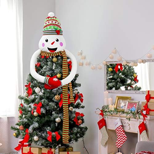 Snjegović božićno drvce Hugger Božićno ukrašavanje stabla Topper sa velikim šalom i poziljivim rukama zimskih