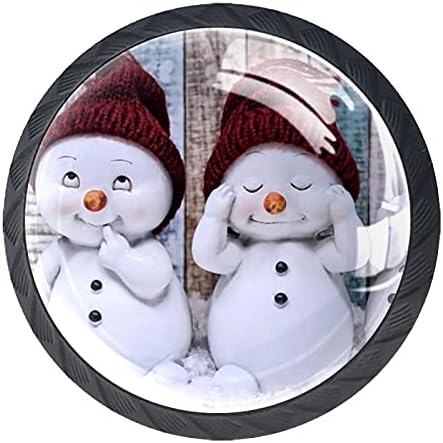 TYUHAW okrugla ladica vuče ručicu slatka snjegović zima Božić štampanje sa vijcima za dom komoda