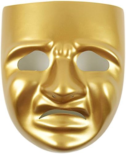 Maska-it tragedija maska sa uputstvom, 7,75 inča, zlato