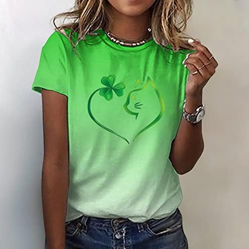 CGGMVCG ženska St Patricks Day Shirt ženska slatka košulja gornji kratki rukav Casual Print