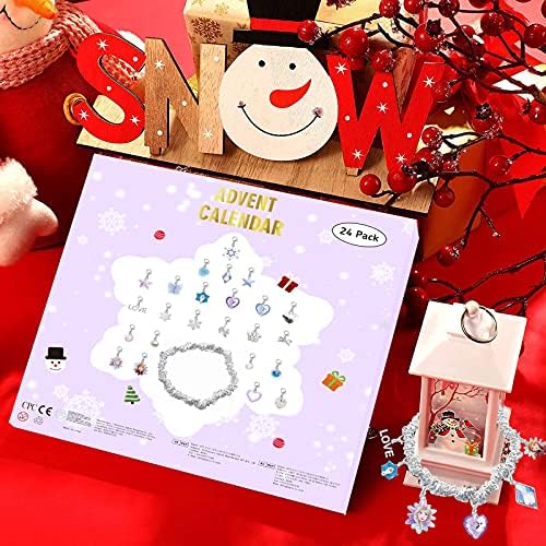Advent Calendar 2022, 24 dana iznenađenje Božić odbrojavanje kalendari Frozen tema Nakit Set poklon za Teen Djevojke sa modnim jedinstvenim Charm narukvica