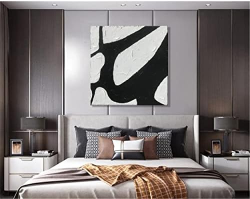 Minimalizam crno-bijelo apstraktno slikarstvo 36 x36 velika platna zidna Umjetnost ručno oslikana moderna