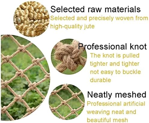 Ouyoxi konopske ukrase mreže, konop za tkanje JUTE neto ne-klipno konopsko neto biljno penjanje ukrasnoj