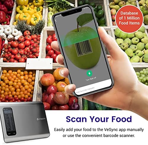 Etekcity kuhinjska vaga za hranu, Digitalni grami i unce za gubitak težine sa aplikacijom Smart Nutrition,