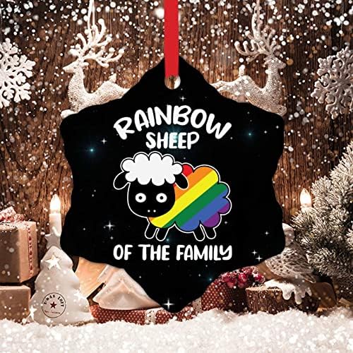 Rainbow Sheep Of The Family Božić Ornamenti LGBTQ Rainbow Lesbian Pride mjesec Božić ukrasi gej keramička