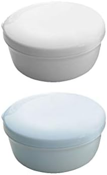 Cabilock 2kom kućne sapunice okrugli plastični držač sapuna posuda za sapun sa poklopcem i odvodnom pločom