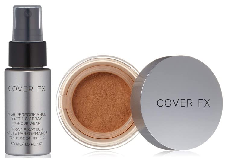 COVER FX high-Performance Setting Spray-Travel Size & amp; Perfect Setting Powder, Deep-Travel Size