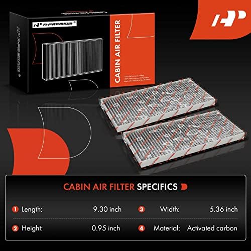 A-premium 2-PC zračni filter sa aktivnim ugljikom kompatibilan sa Chevrolet Chevy, GMC i Cadillac Models -