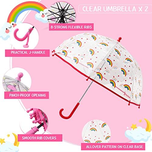 2 kompleta Dječiji kišobran i kabanica za kišu Unicorn Rainbow kišobrani djevojke Clear kabanica Slicker