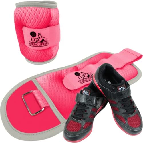 Zglobovi za ručni zglob TEŽI DVA 1 LBS - ružičasti snop sa cipelama Vedž Veličina 10,5 - crna crvena