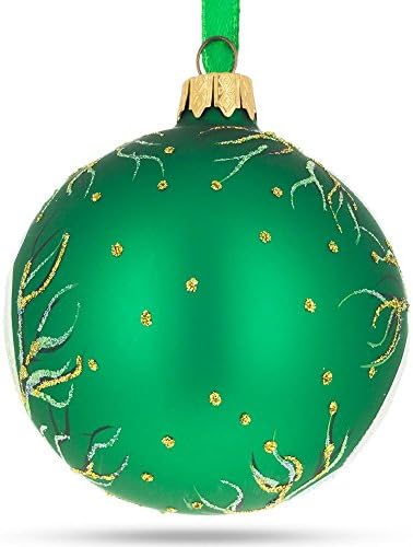 Zelene Orhideje Glass Ball Božić Ornament 3.25 Inča