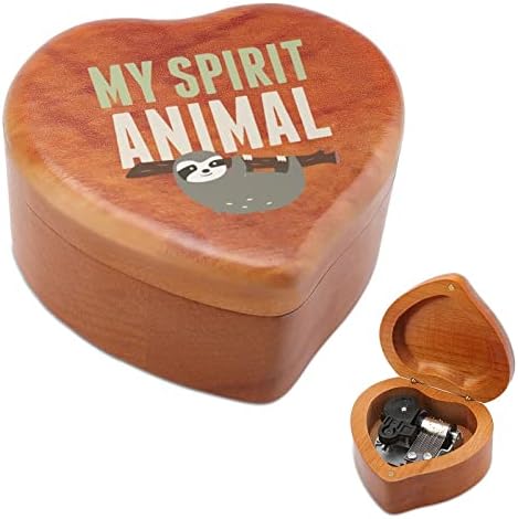 Moj duh životinjski lonac vintage drveni sat muzički kutija u obliku glazbe u obliku srca pokloni za ljubavničke prijatelje porodice