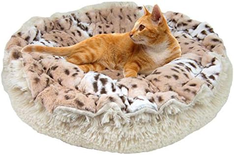 Bessie and Barnie Ultra Plush Aspen Snow Leopard / Blondie Shag Deluxe pas / Pet Lily Pod Bed